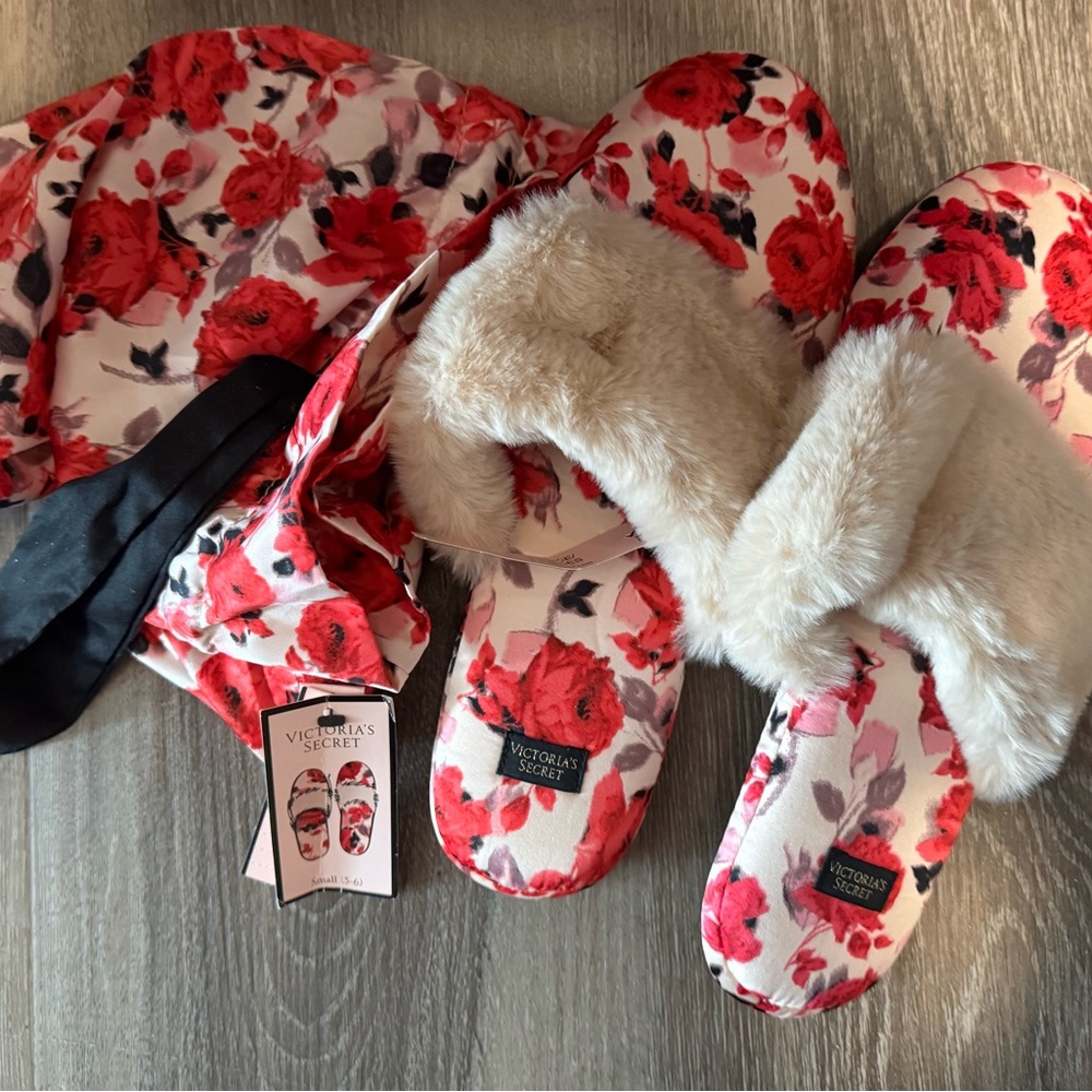 Victoria's Secret Kids Red and Cream Floral Set